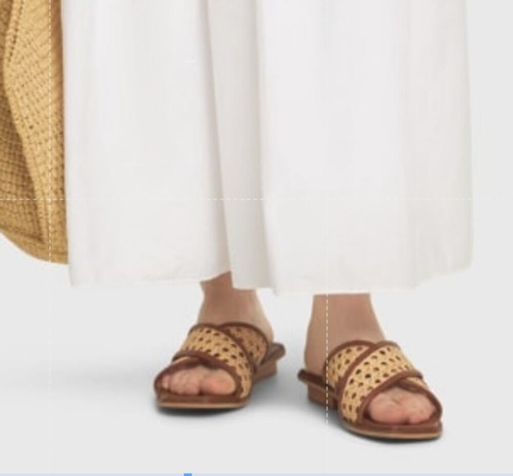 Bembien 10mm Roma leather & rattan slides SIZE 37 - US 6.5 or 7